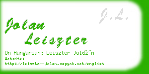 jolan leiszter business card